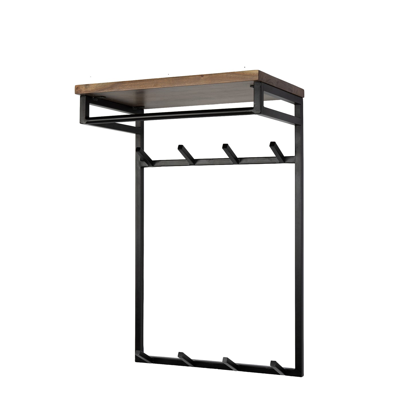 Garderobe – hutablage 4 haken – 55×33×80 cm – Massiv Akazie braun | Modell N0075