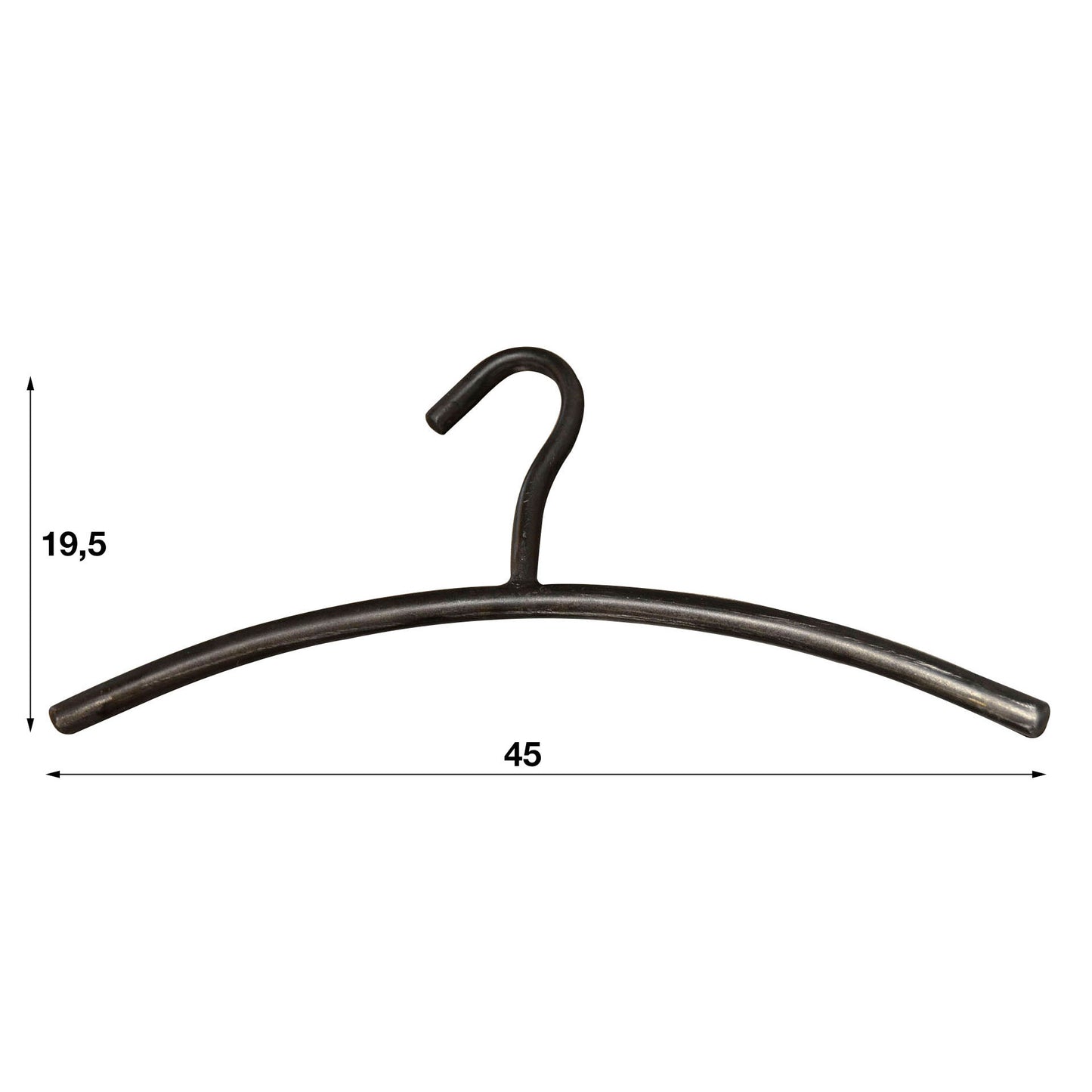 Kleiderbügel – 45×1,6×19,5 cm – Schwarz | Modell N0076
