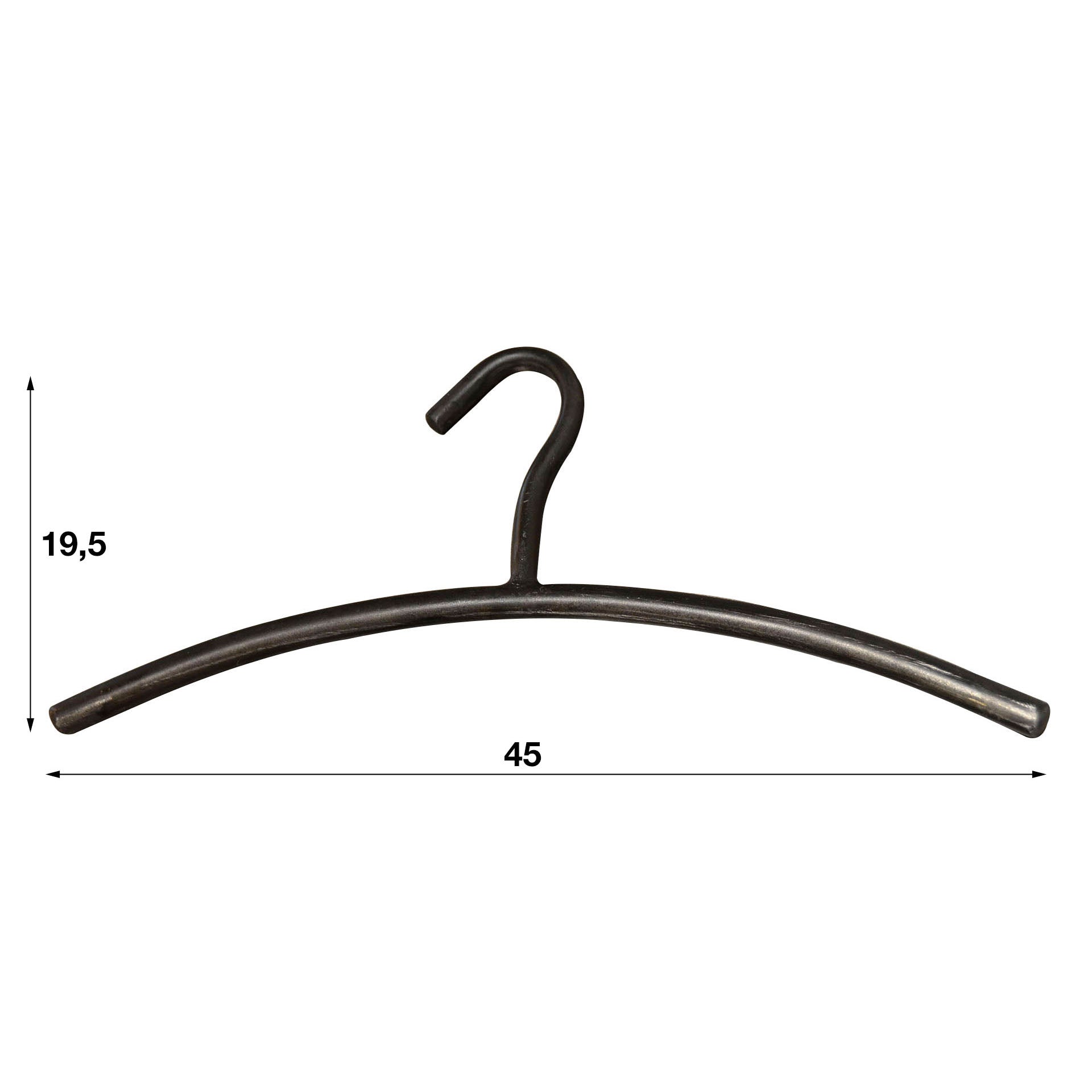 Kleiderbügel – 45×1,6×19,5 cm – Schwarz | Modell N0076