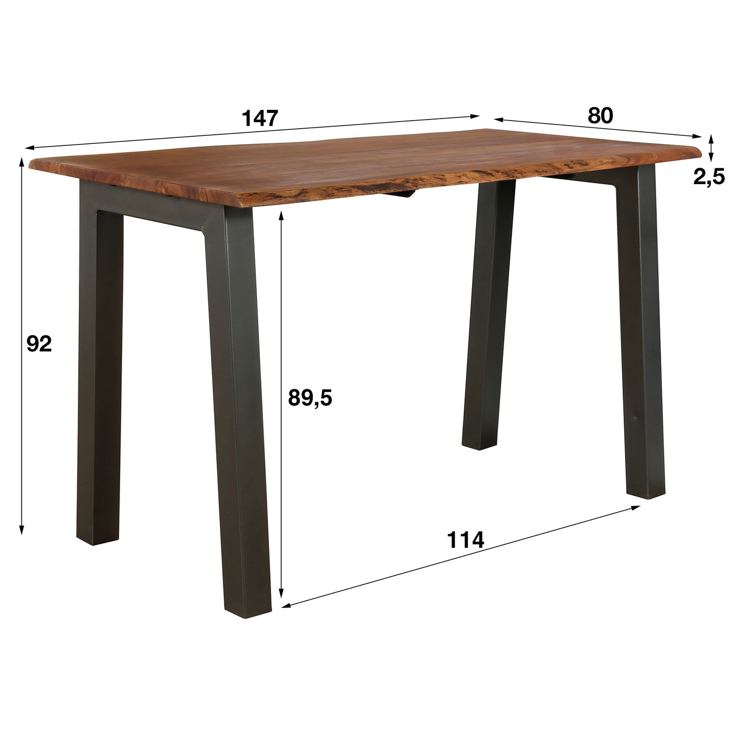 Bartisch – 147×80×92 cm – Massiv Akazie | Modell N0083