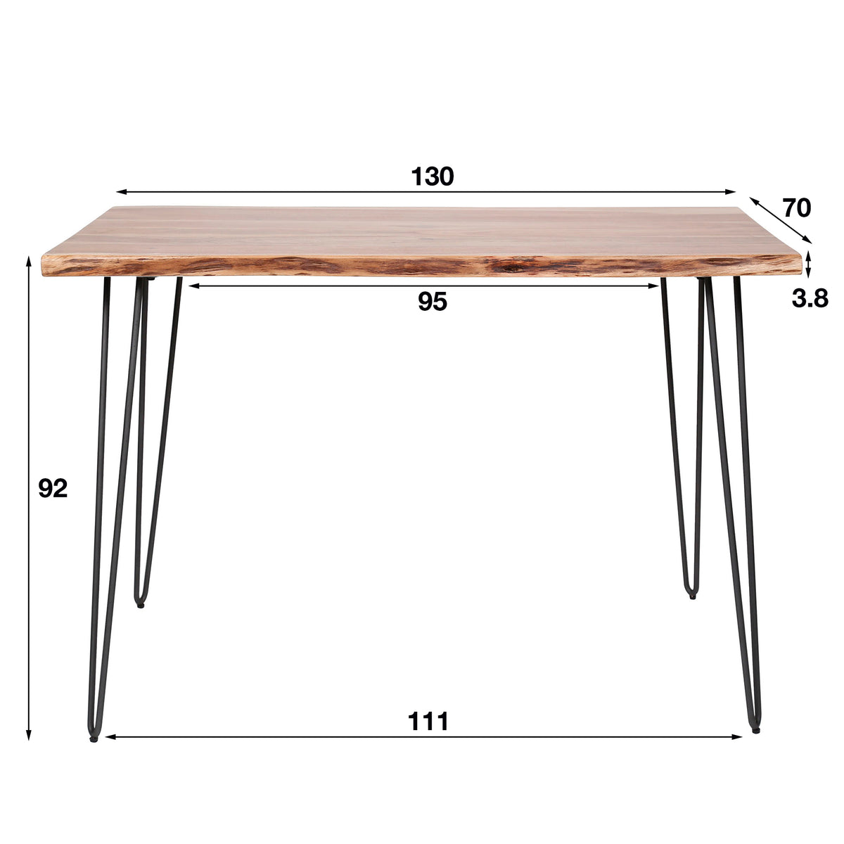 Bartisch – 130×70×92 cm – Massiv Akazie | Modell N0084