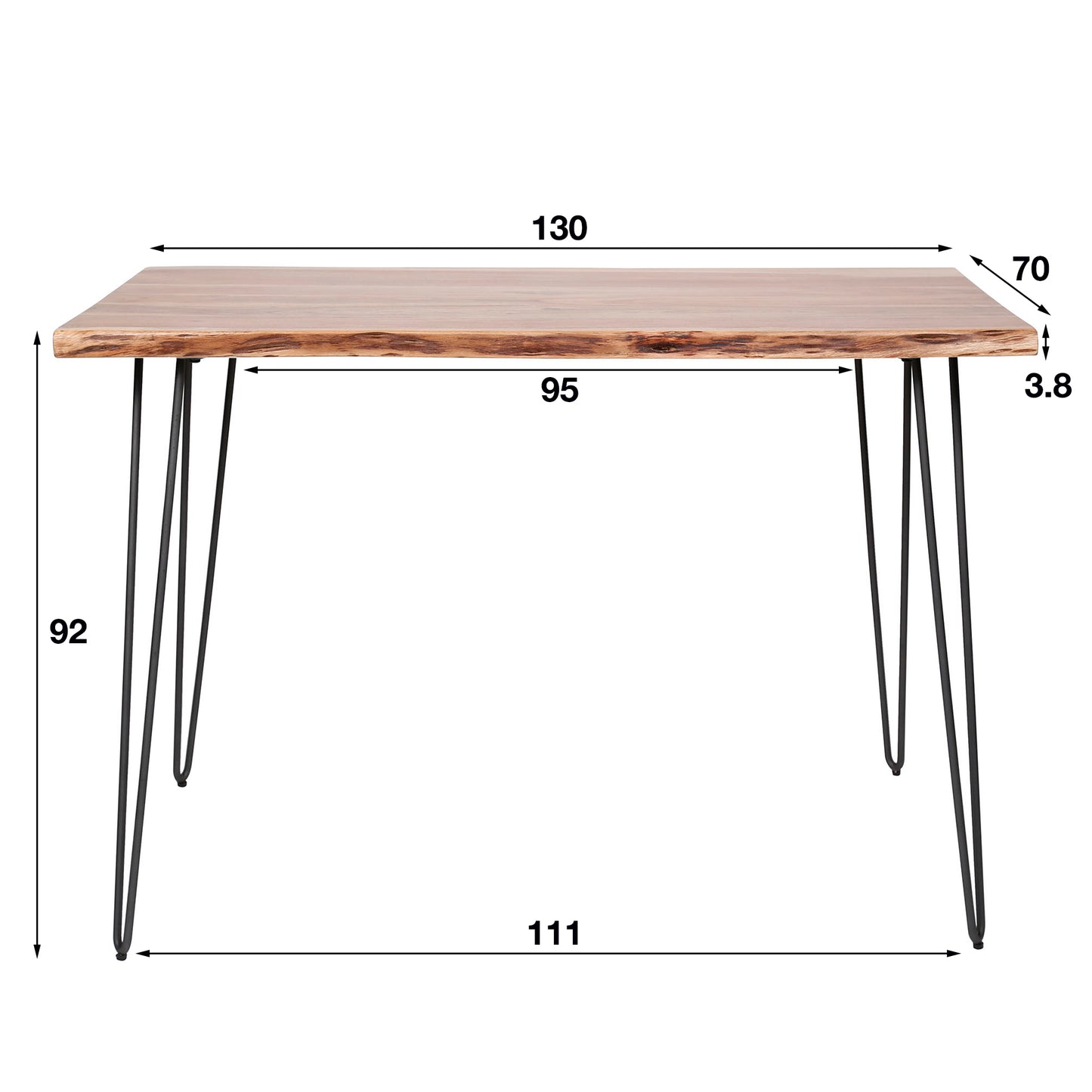 Bartisch – 130×70×92 cm – Massiv Akazie | Modell N0084