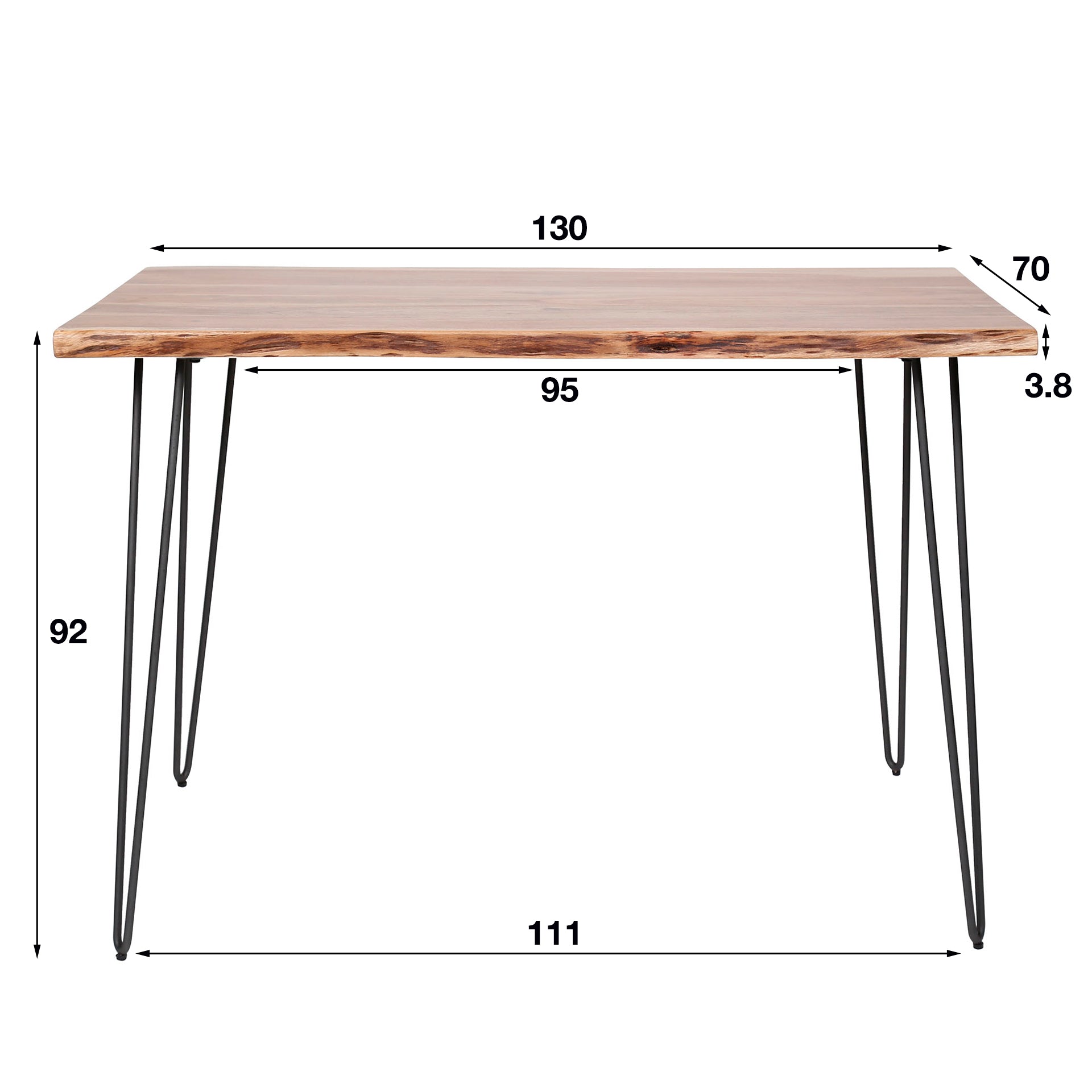 Bartisch – 130×70×92 cm – Massiv Akazie | Modell N0084