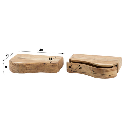 Nachttisch – 40×25×8 cm – Massiv Akazie | Modell N0085