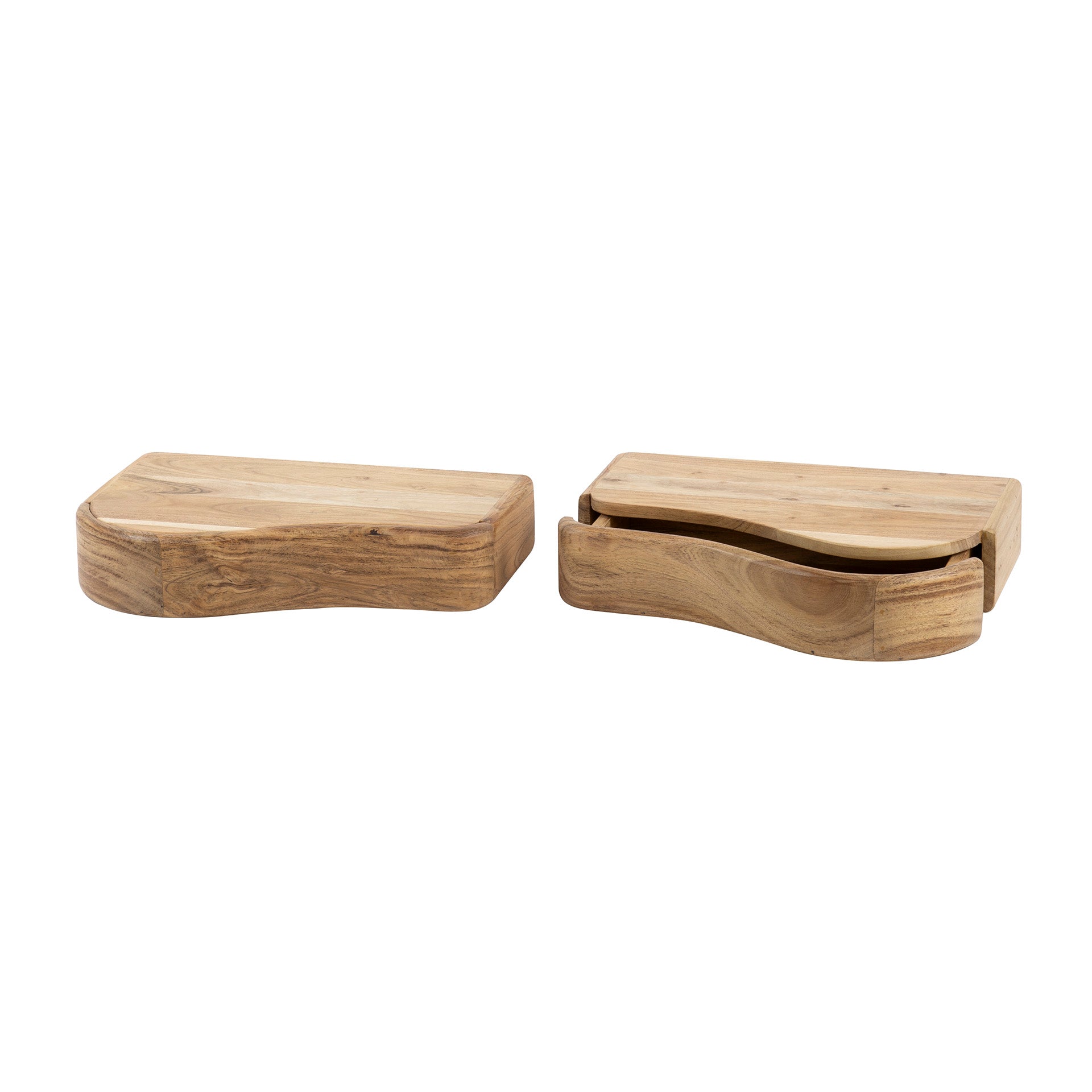 Nachttisch – 40×25×8 cm – Massiv Akazie | Modell N0085