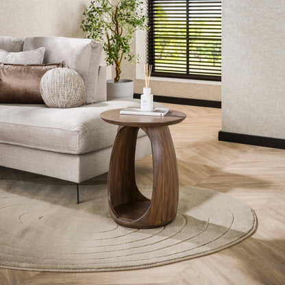 Beistelltisch – 45×45×56 cm – Massiv Akazie glaze brown | Modell N0088