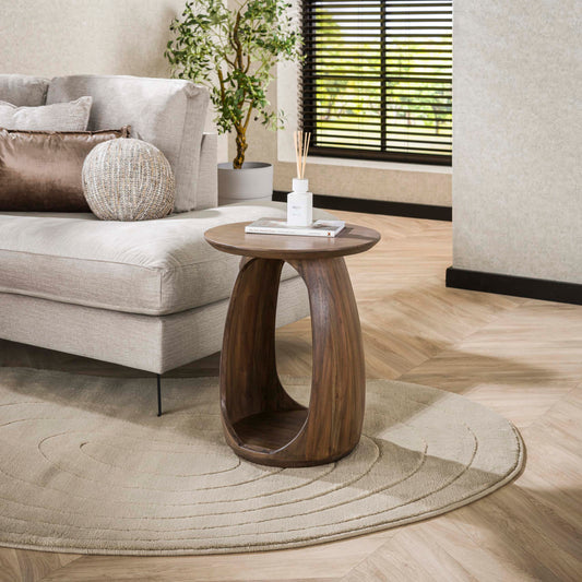 Beistelltisch – 45×45×56 cm – Massiv Akazie glaze brown | Modell N0088