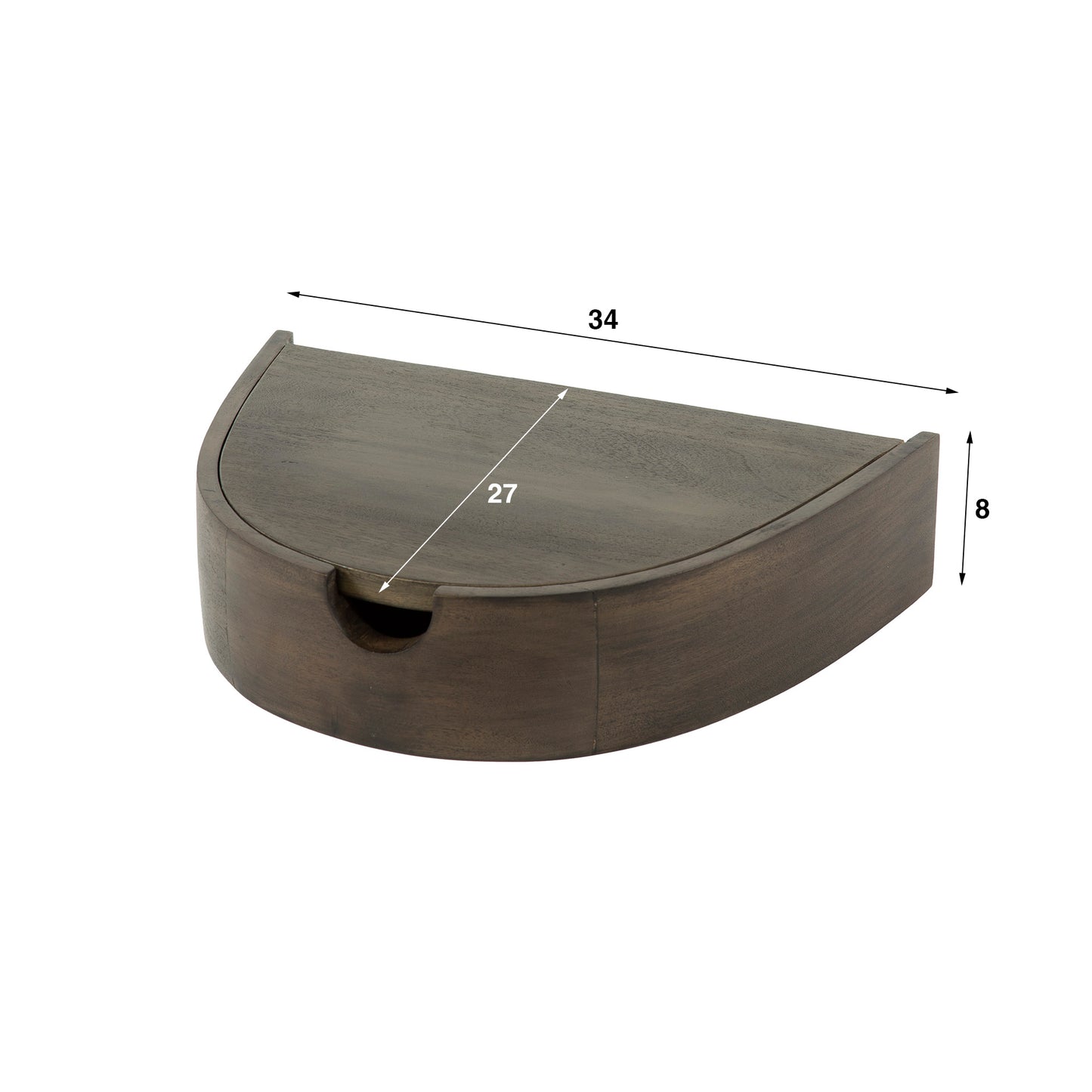 Nachttisch – 2-er pack – 34×27×8 cm – Massiv Akazie glaze brown | Modell N0091