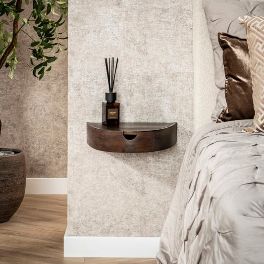 Nachttisch – 2-er pack – 34×27×8 cm – Massiv Akazie glaze brown | Modell N0091