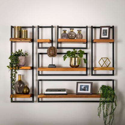 Wandregal – 20×25×30 cm – Massiv Akazie | Modell N0092