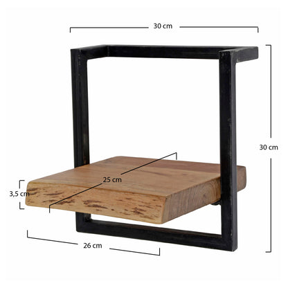 Wandregal – 30×25×30 cm – Massiv Akazie | Modell N0093