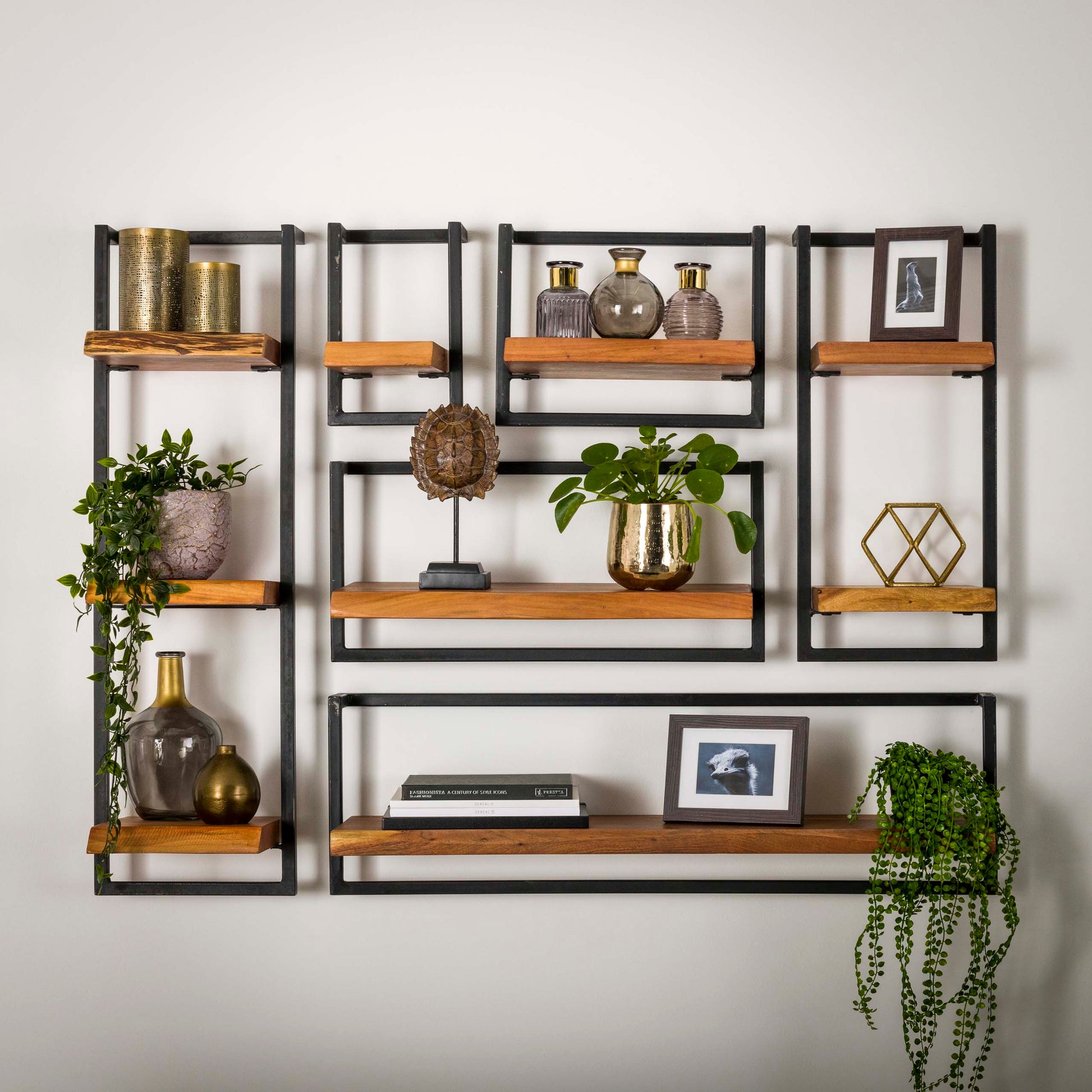 Wandregal – 30×25×30 cm – Massiv Akazie | Modell N0093