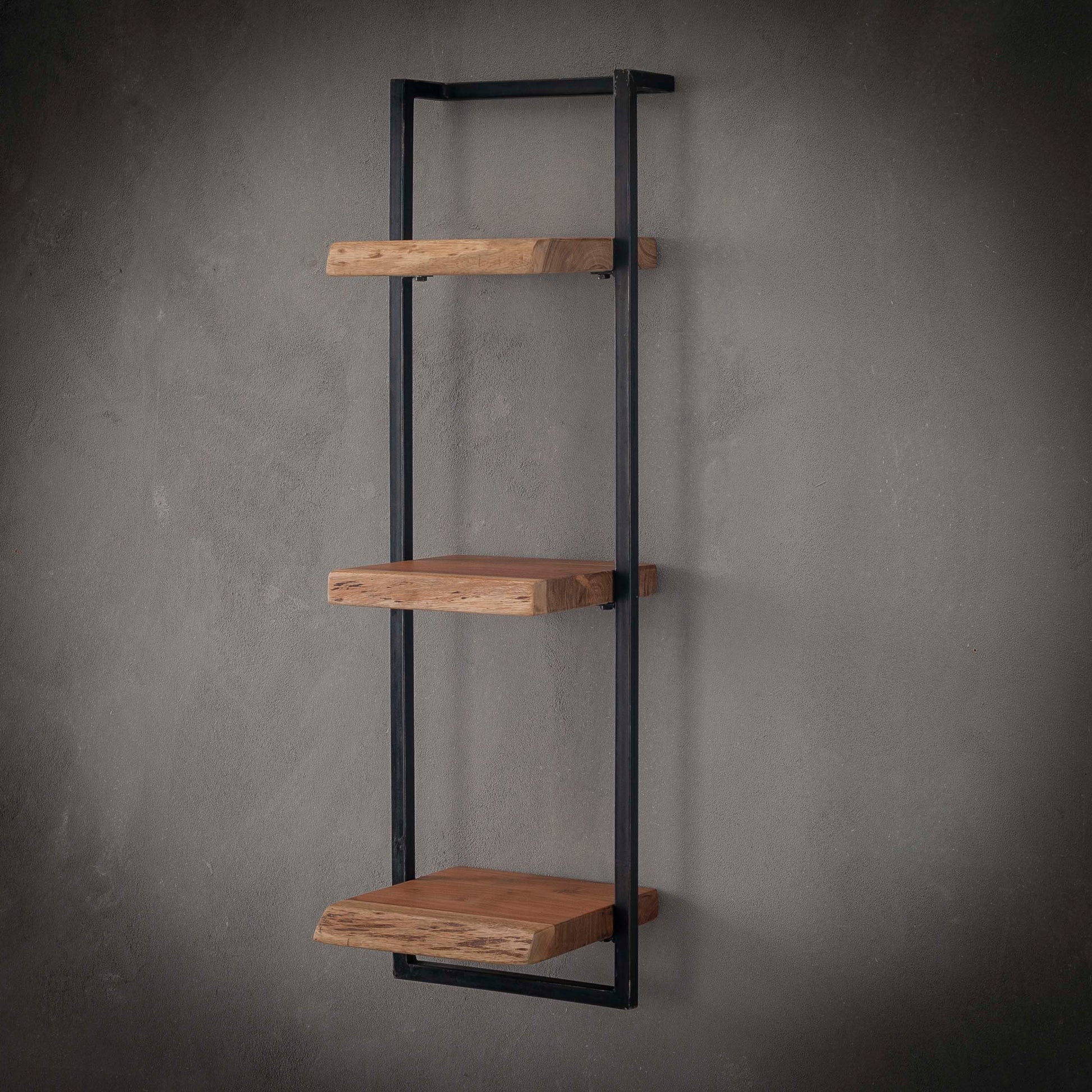 Wandregal – 30×25×100 cm – Massiv Akazie | Modell N0098