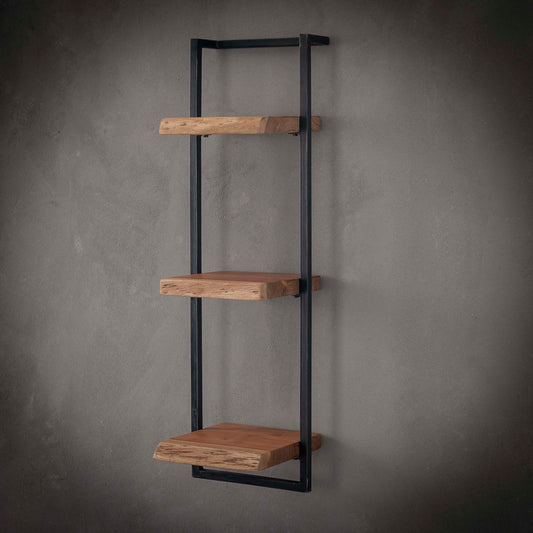 Wandregal – 30×25×100 cm – Massiv Akazie | Modell N0098
