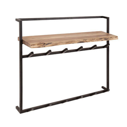 Garderobe – hutablage 6 haken – 100×30×80 cm – Massiv Akazie | Modell N0101
