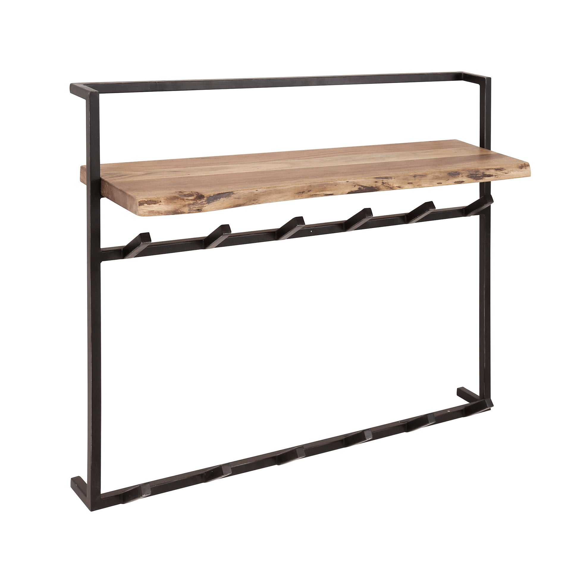 Garderobe – hutablage 6 haken – 100×30×80 cm – Massiv Akazie | Modell N0101