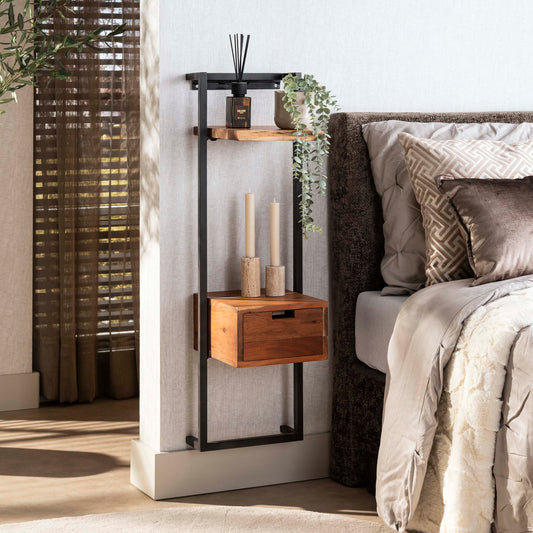 Nachttisch – 30×30×100 cm – Massiv Akazie | Modell N0102
