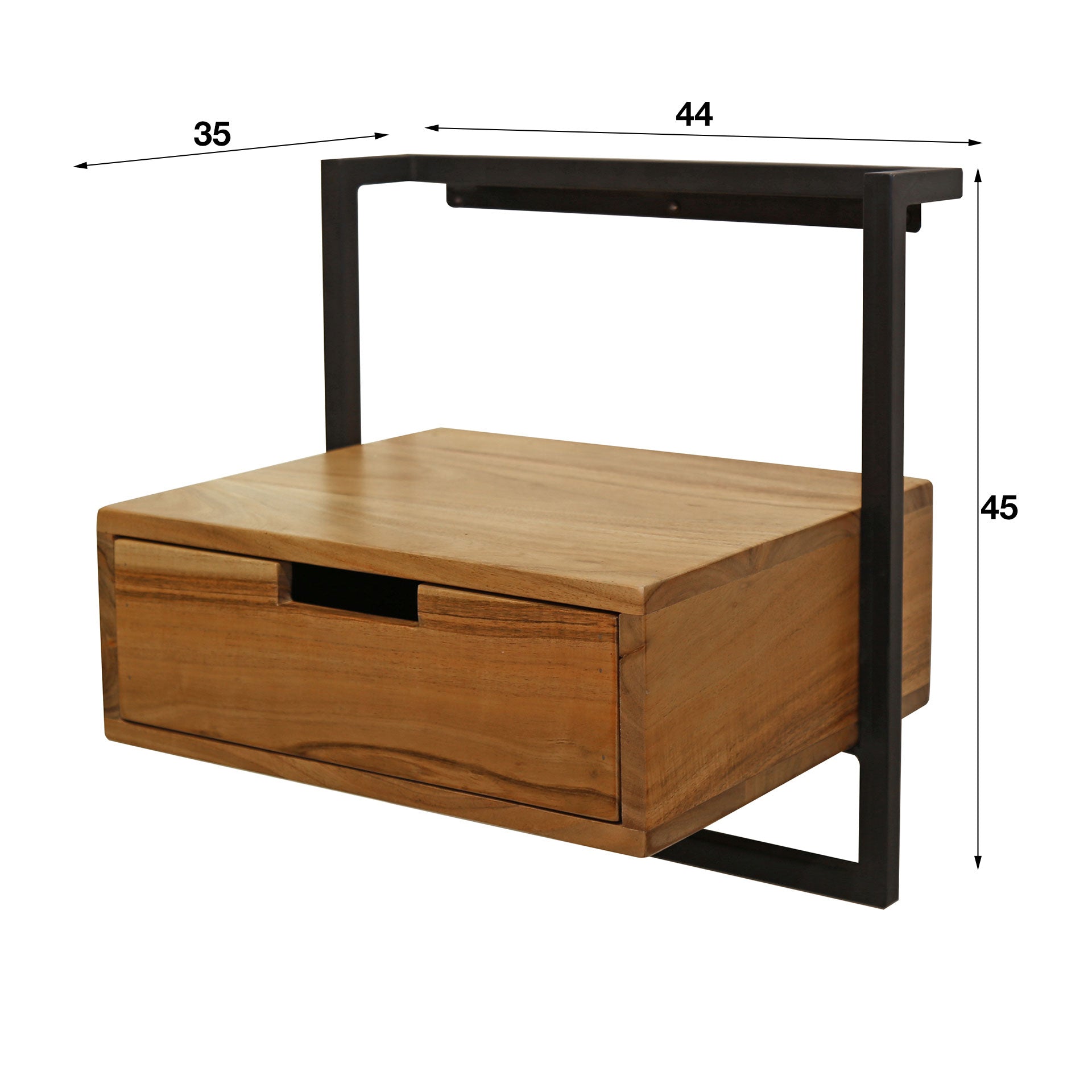 Nachttisch – 44×35×45 cm – Massiv Akazie | Modell N0104