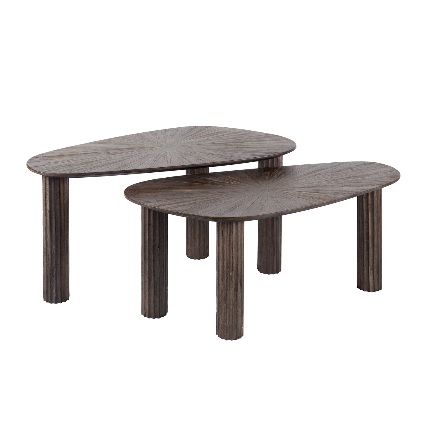 Couchtisch – organisch – 84×39×43 cm – Massiv Teak Espresso | Modell N0106