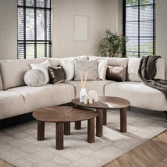 Couchtisch – 75×61×45 cm – Massiv Teak Espresso | Modell N0107