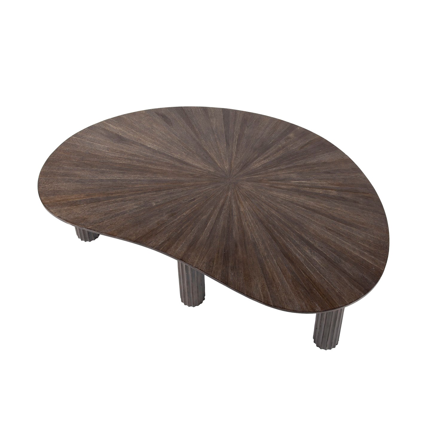 Couchtisch – nierenförmig – 110×68×36 cm – Massiv Teak Espresso | Modell N0109