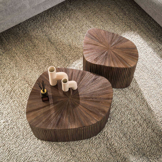 Couchtisch – 73×68×31 cm – Massiv Teak Espresso | Modell N0113