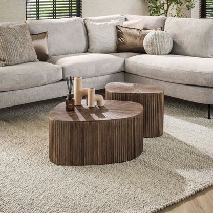 Couchtisch – 73×68×31 cm – Massiv Teak Espresso | Modell N0113