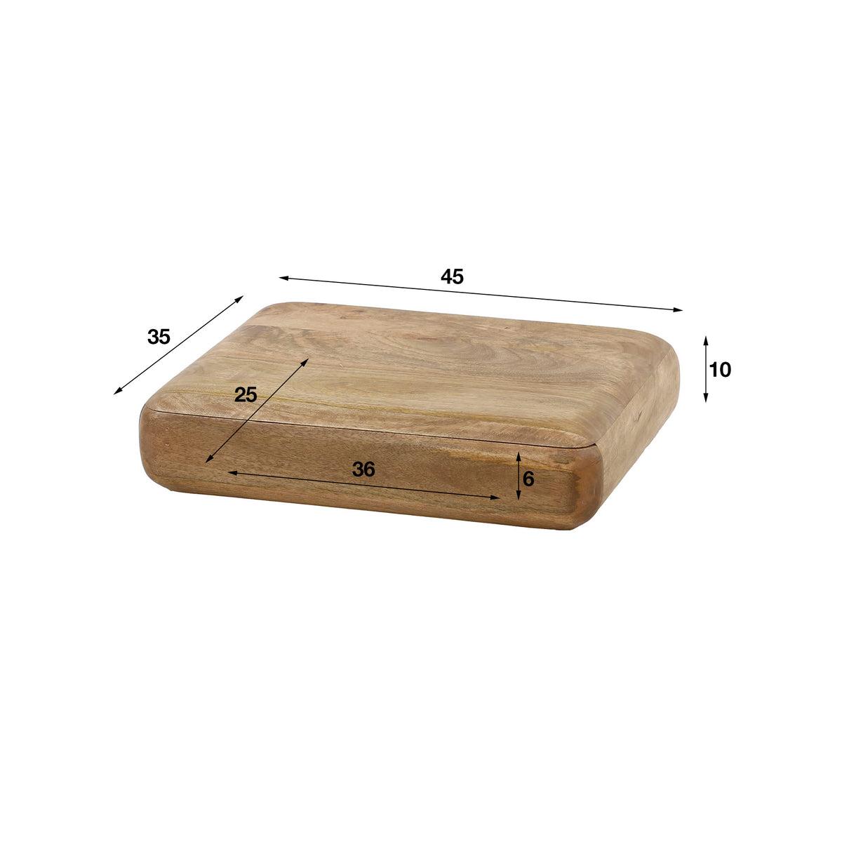 Nachttisch – 45×35×10 cm – Massiv Mango sand | Modell N0116