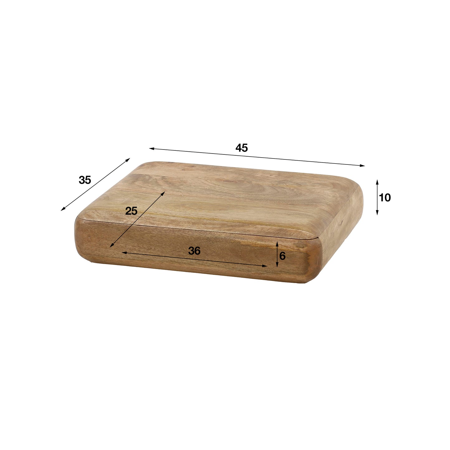 Nachttisch – 45×35×10 cm – Massiv Mango sand | Modell N0116
