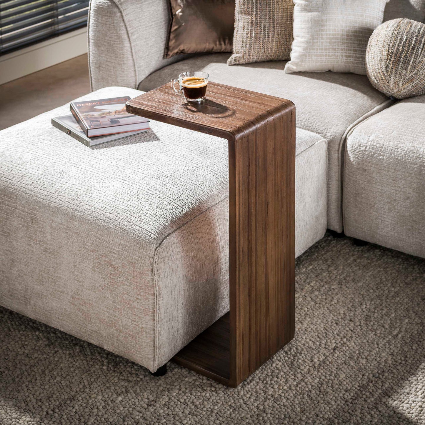 Beistelltisch – 40×30×76 cm – Massiv Teak Espresso | Modell N0117