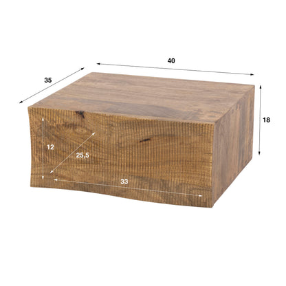 Nachttisch – 40×35×18 cm – Massiv Mango sand | Modell N0118