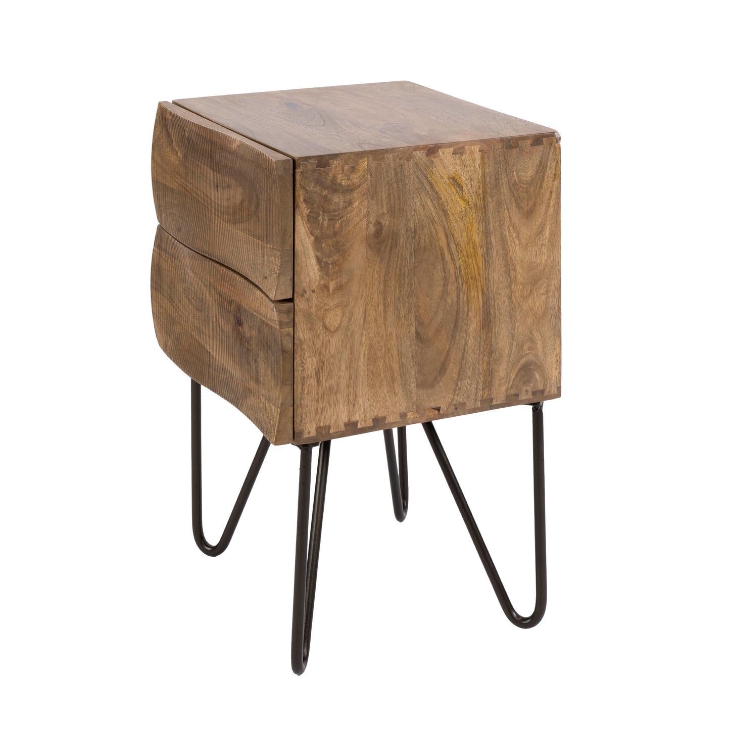 Nachttisch – 40×35×56 cm – Massiv Mango sand | Modell N0119