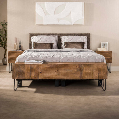 Nachttisch – 40×35×56 cm – Massiv Mango sand | Modell N0119