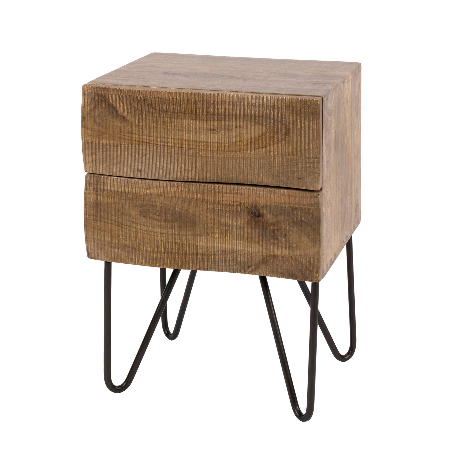 Nachttisch – 40×35×56 cm – Massiv Mango sand | Modell N0119