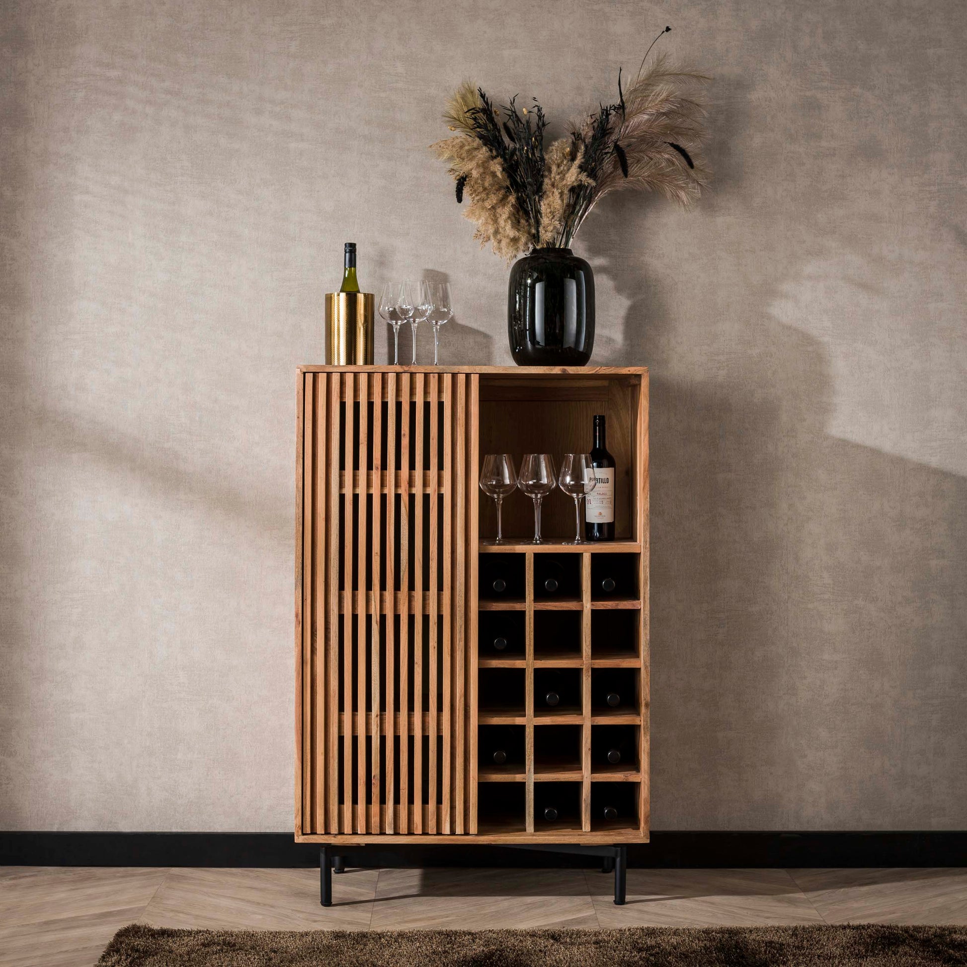 Wohnaccessoir – 80×43×122 cm – Massiv Akazie | Modell N0124