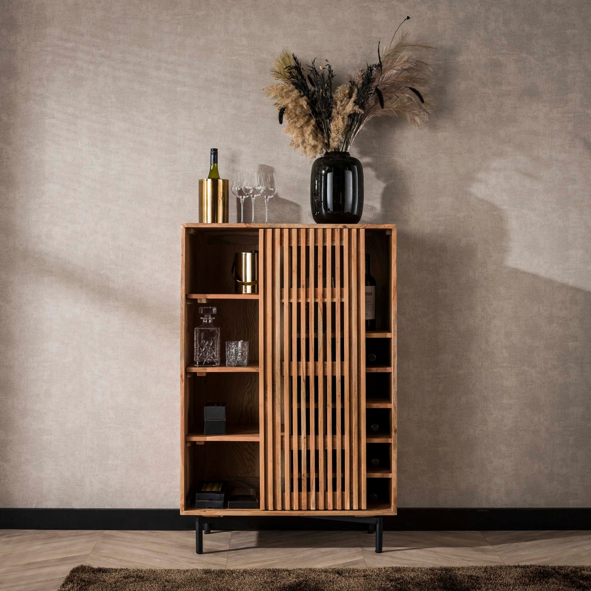 Wohnaccessoir – 80×43×122 cm – Massiv Akazie | Modell N0124