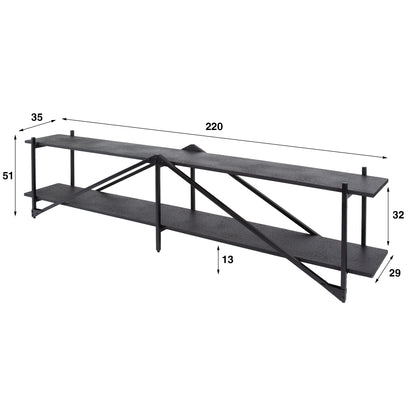 TV-Board – 220×35×51 cm – Grau | Modell N0126