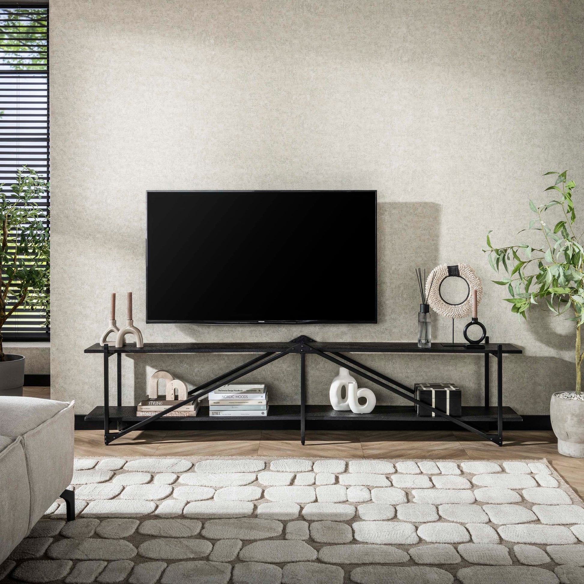 TV-Board – 220×35×51 cm – Grau | Modell N0126