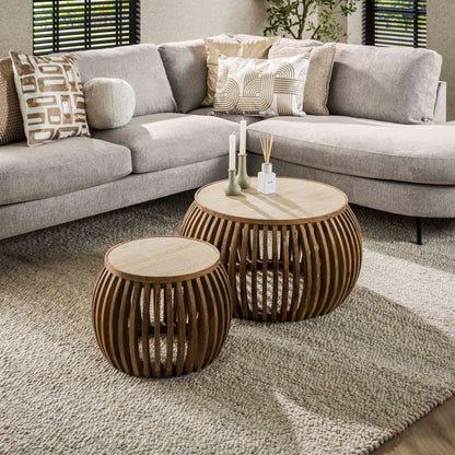 Couchtisch – 75×75×40 cm – Massiv Mango sand | Modell N0128