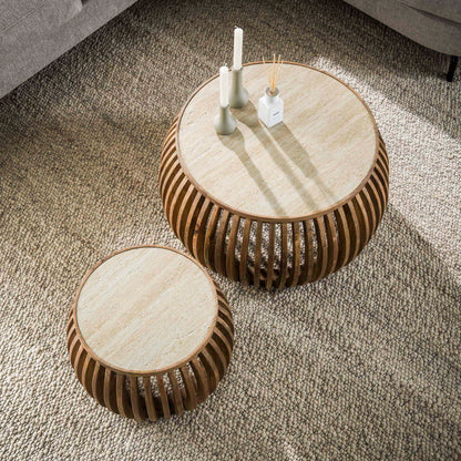 Couchtisch – 75×75×40 cm – Massiv Mango sand | Modell N0128