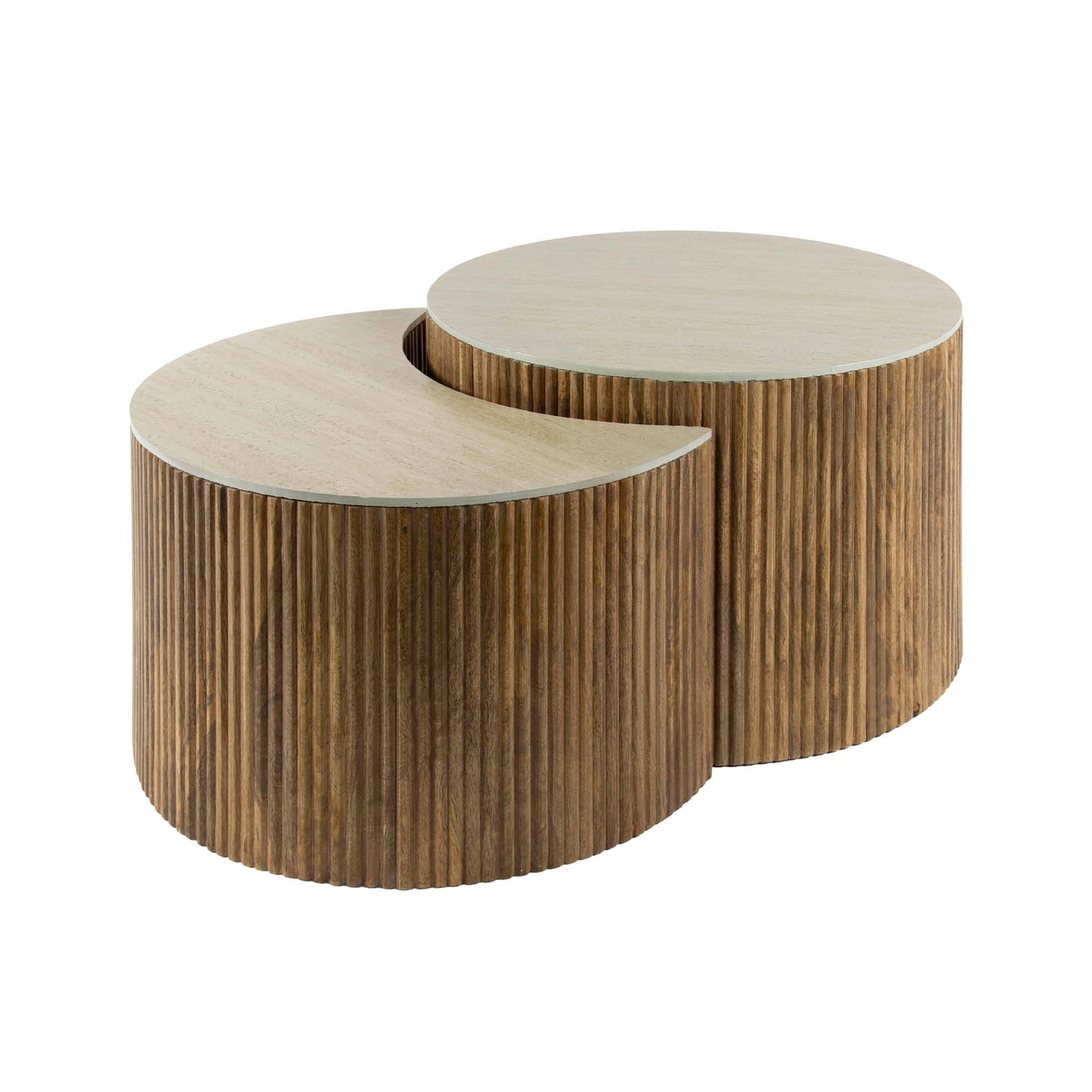 Couchtisch – rund – 60×60×40 cm – Massiv Mango sand | Modell N0130