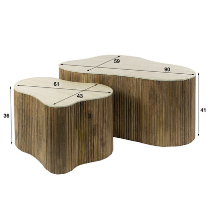 Couchtisch – 85×59×40 cm – Massiv Mango sand | Modell N0131