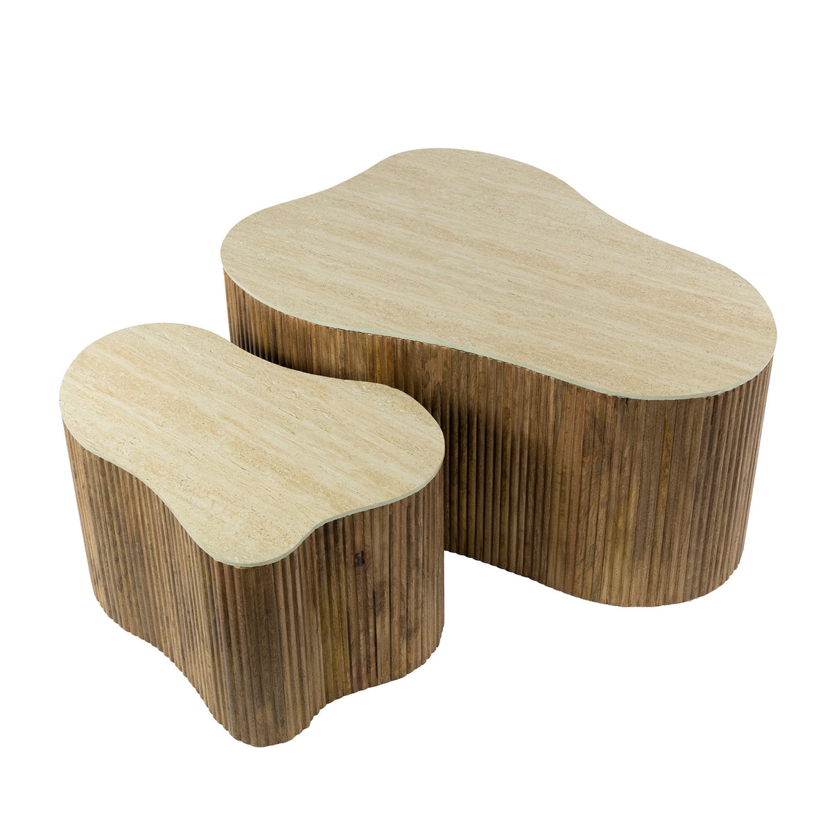Couchtisch – 85×59×40 cm – Massiv Mango sand | Modell N0131