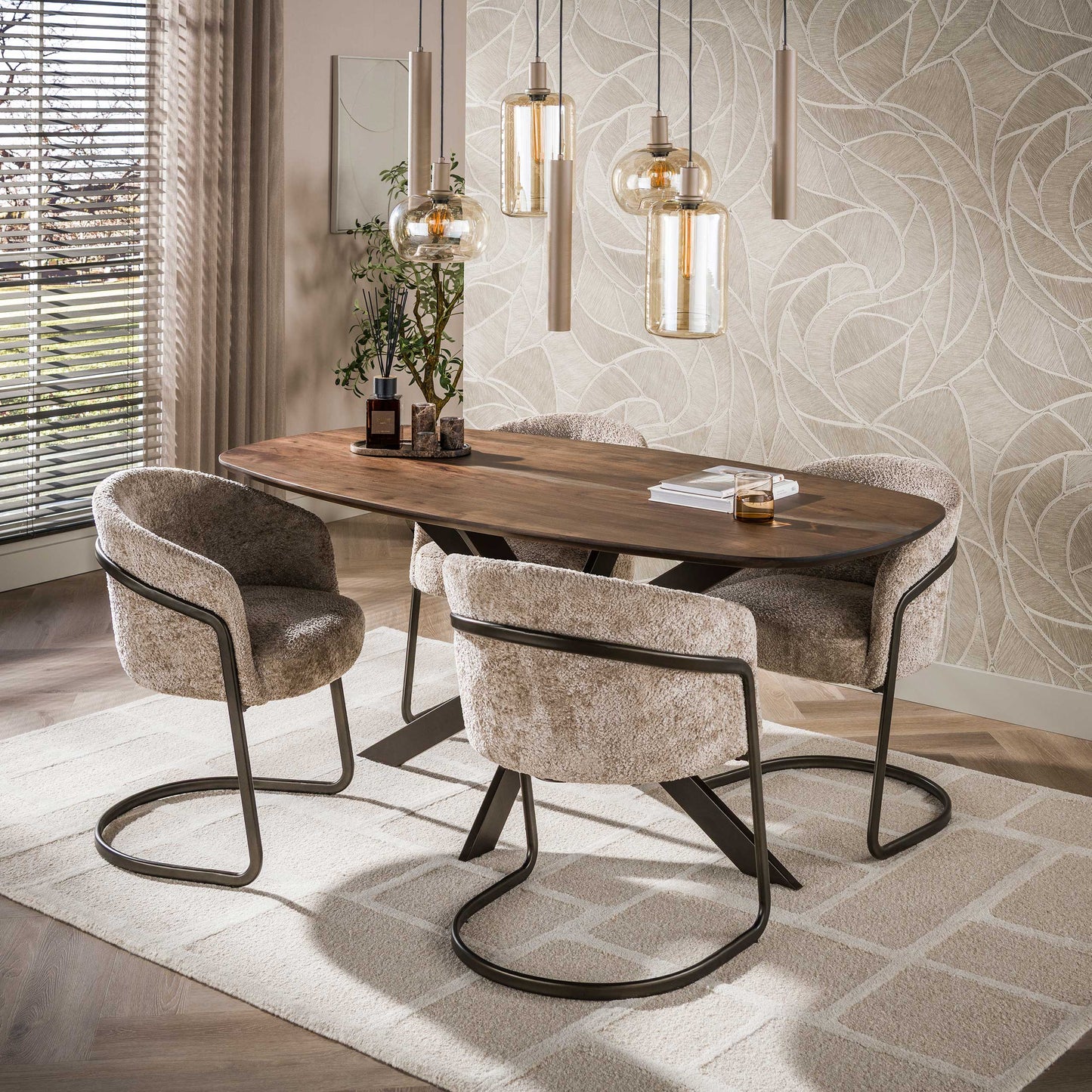 Esstisch – dänisch oval oval – 150×90×77 cm – Massiv Akazie | Modell N0135