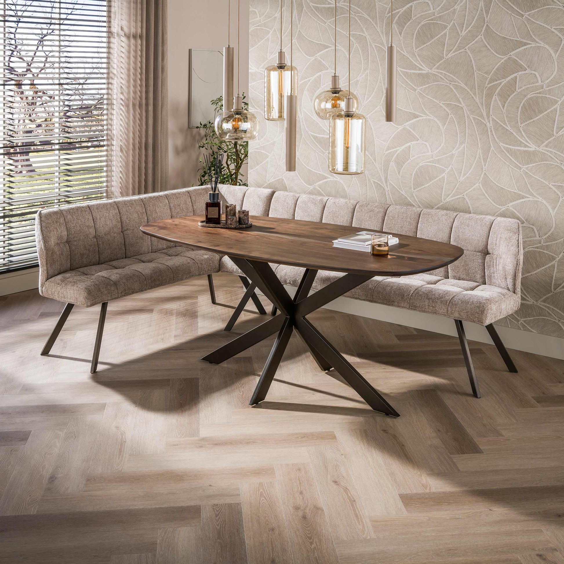Esstisch – dänisch oval oval – 180×95×77 cm – Massiv Akazie | Modell N0136