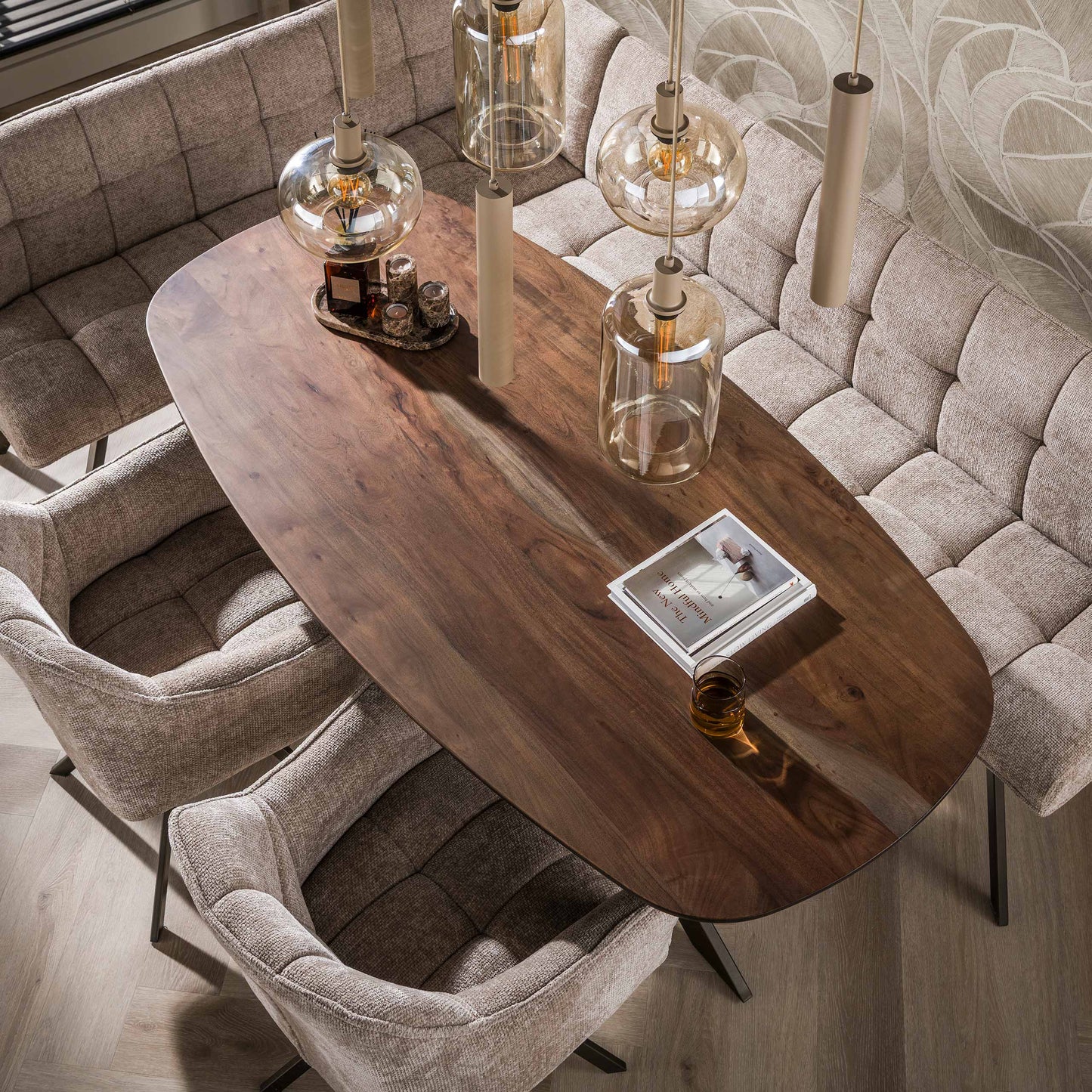 Esstisch – dänisch oval oval – 180×95×77 cm – Massiv Akazie | Modell N0136
