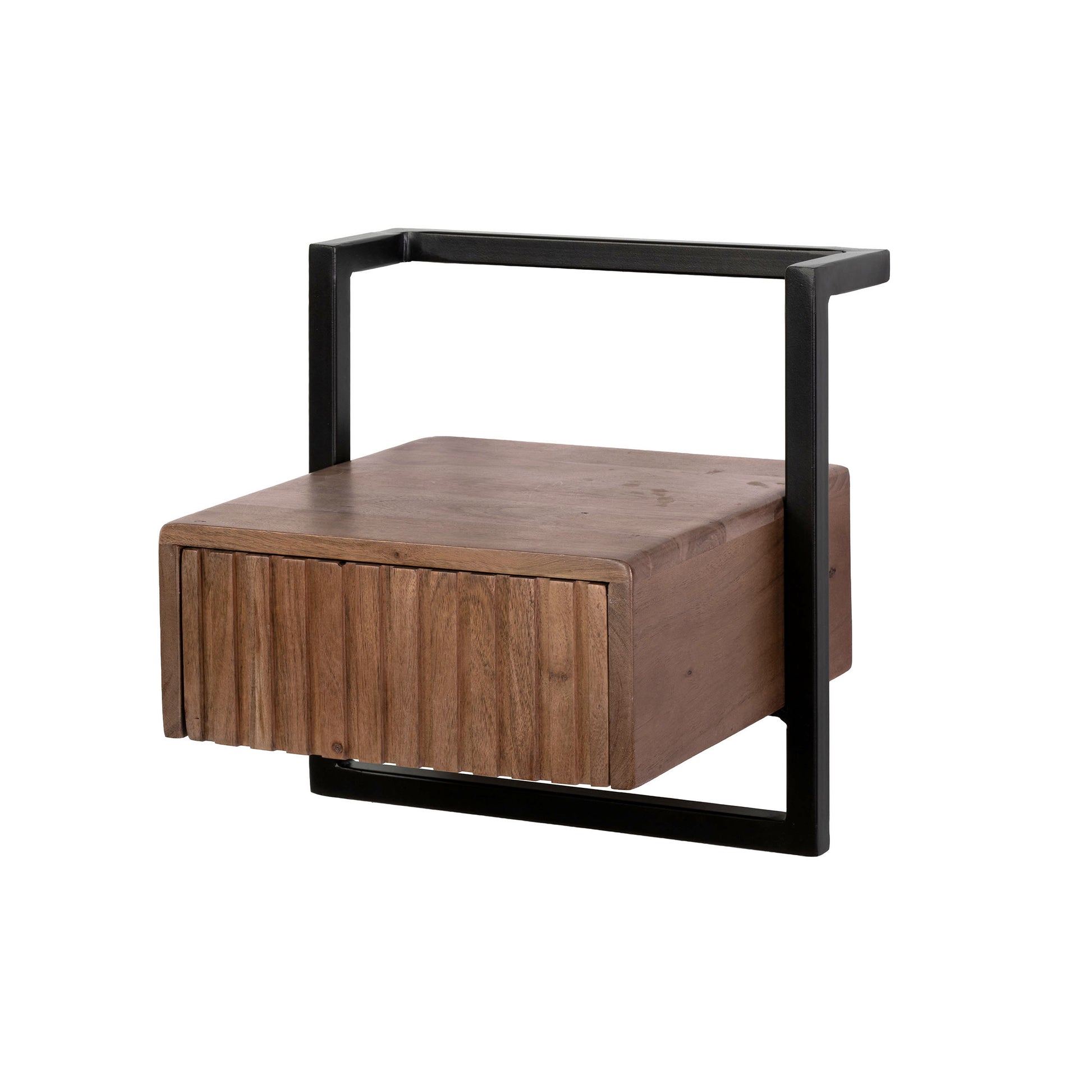 Nachttisch – 34×30×34 cm – Massiv Akazie braun | Modell N0138
