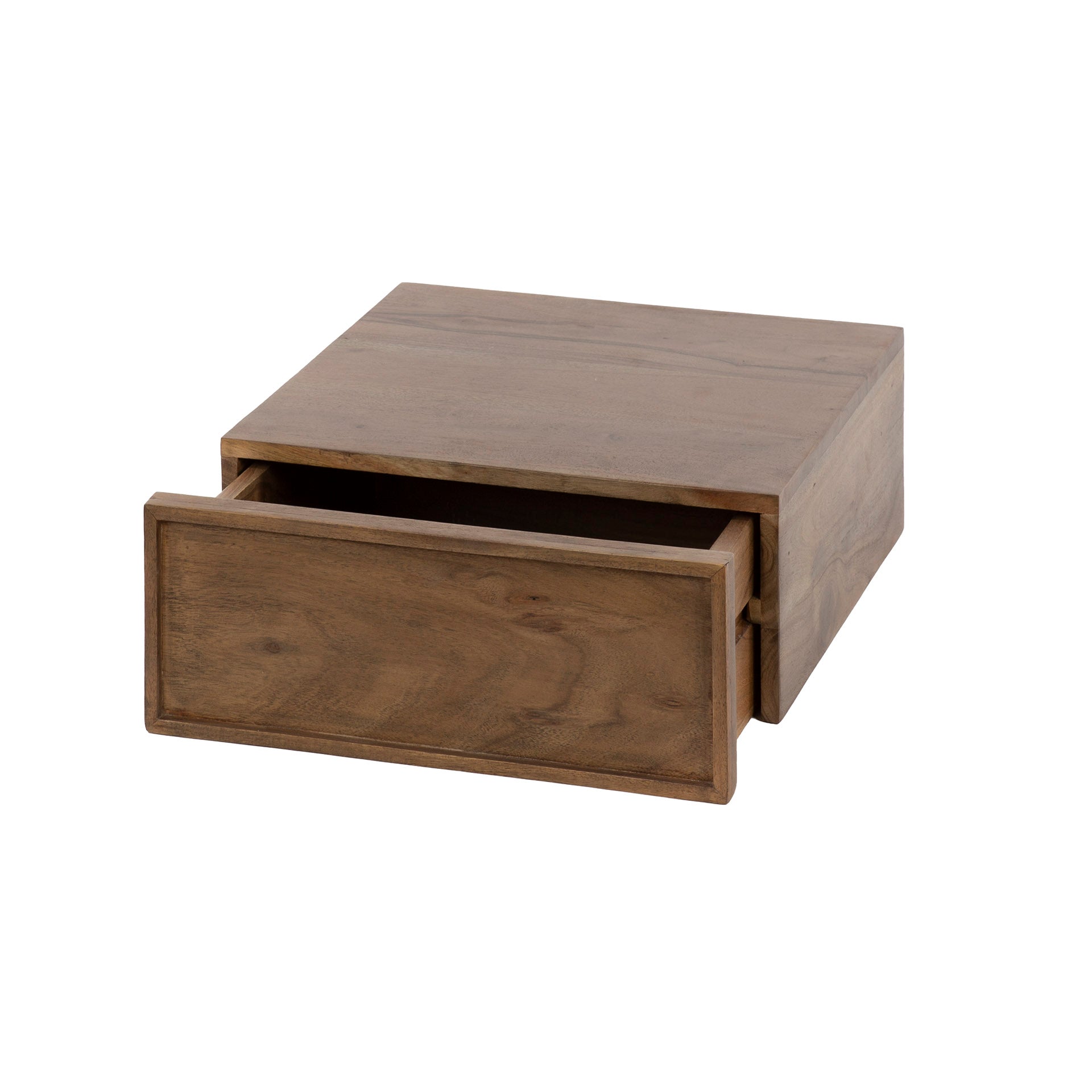Nachttisch – 2-er pack – 35×35×14 cm – Massiv Akazie braun | Modell N0140