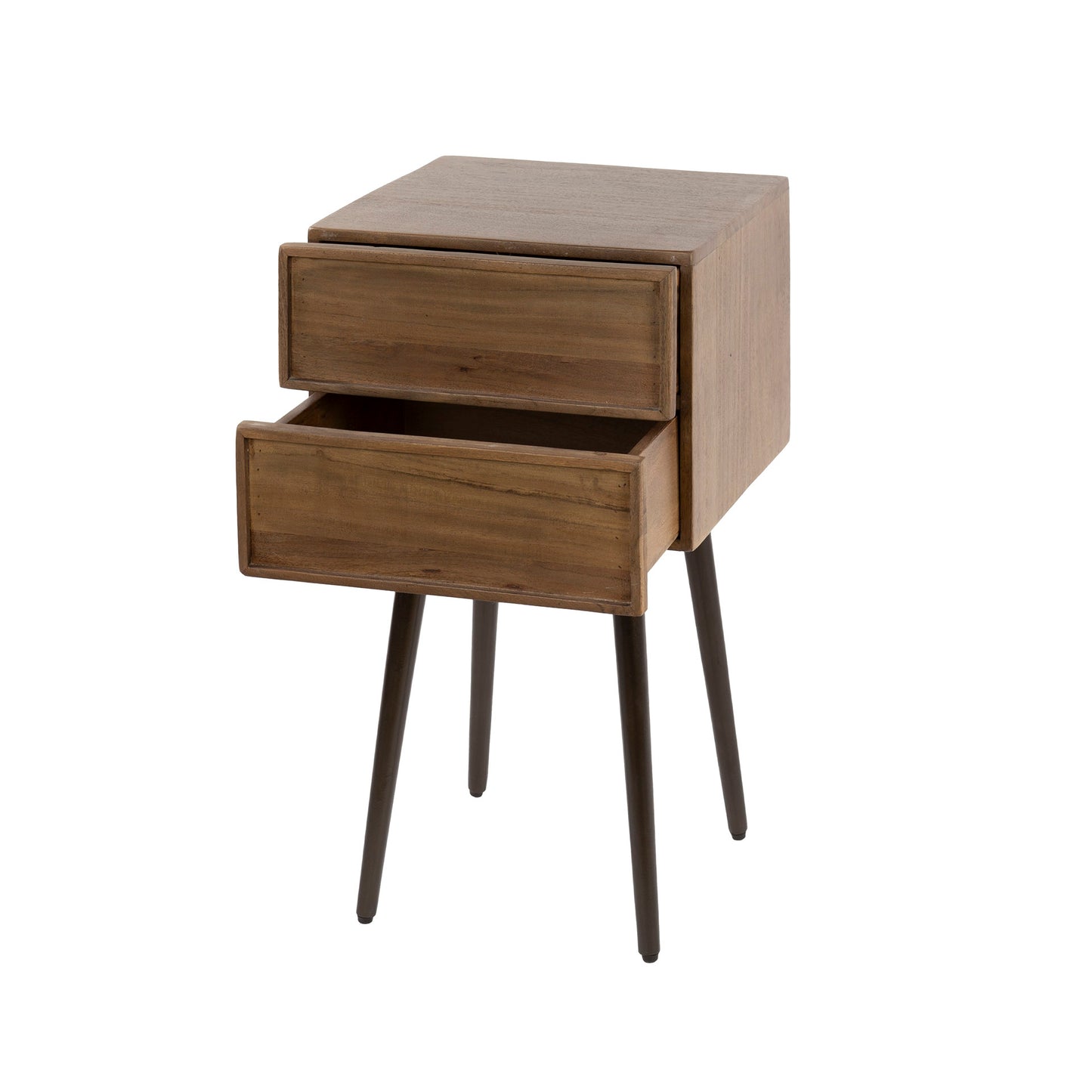 Nachttisch – 35×35×61 cm – Massiv Akazie braun | Modell N0141