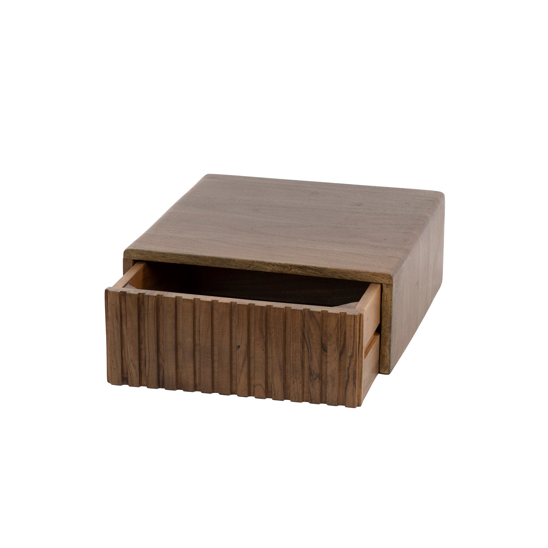 Nachttisch – 2-er pack – 35×35×14 cm – Massiv Akazie braun | Modell N0144